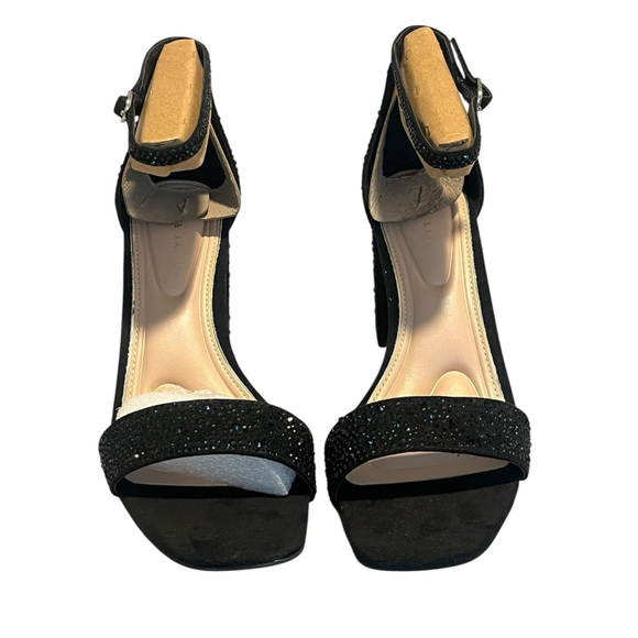 Kelly & Katie Heels Caital XW Size 7.5 Black Wide Block 3.25 Heel Shoe Sparkle - Picture 5 of 11